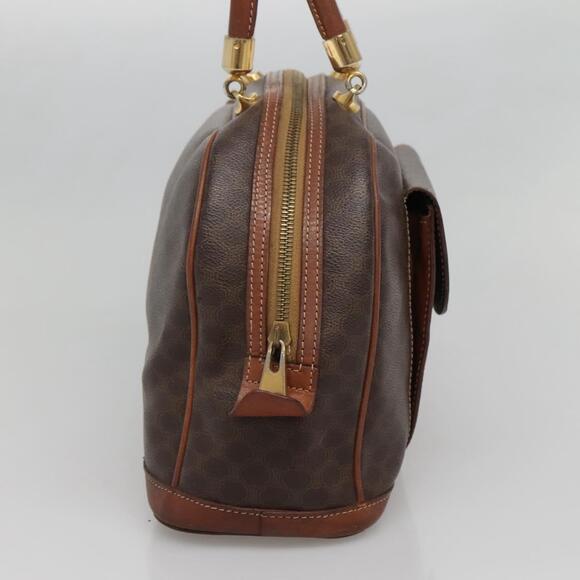 CELINE Macadam Canvas Hand Bag Pvc Leather Brown Gold - Picture 4 of 12
